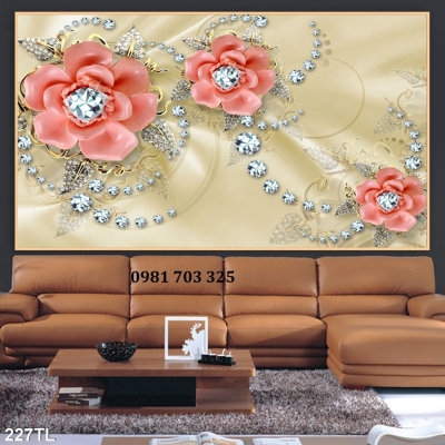 Tranh gạch 3d hoa trang trí đẹp
