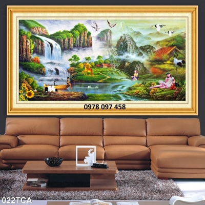 Tranh 3D ốp tường - tranh gạch giả sứ ngọc