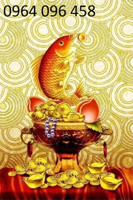 Tranh 3d cá chép - tranh gạch 3d cá chép - VCC55