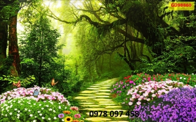 Tranh dán tường phòng khách