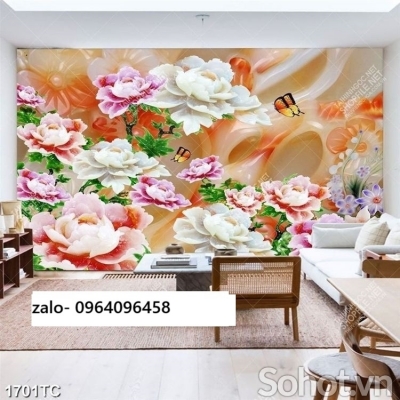 Tranh gạch 3d trang trí phòng khách đẹp - sang trọng - XX433