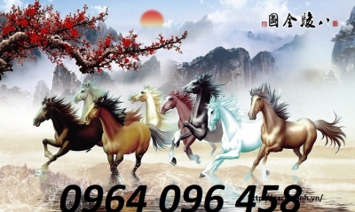 Tranh gạch ốp tường mã đáo thành công 3d - NNXX33