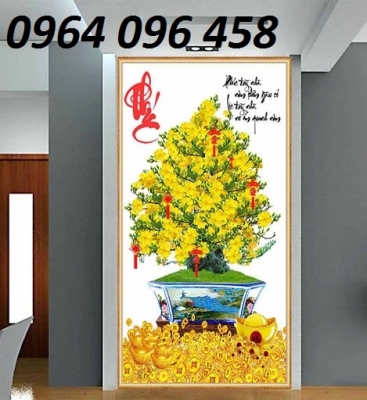Gạch tranh 3d cây mai vàng - 543AC