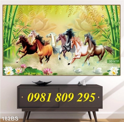 Gạch tranh mã đáo thành công - tranh gạch 3d ngựa HFG8