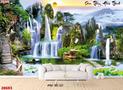 Tranh 3D sơn thủy hữu tình