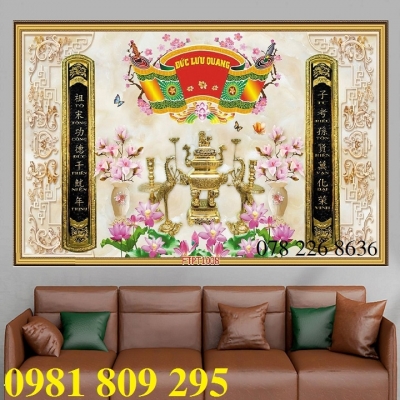 Phòng thờ - tranh gạch men 3d ốp tường