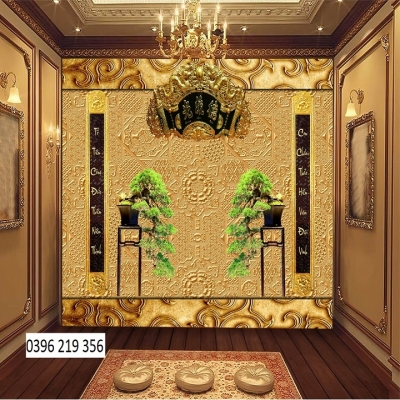 Tranh gạch men 3d Phòng Thờ phong thủy