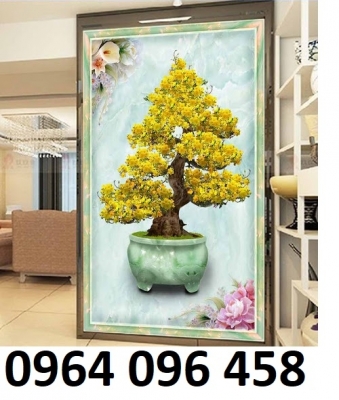 Tranh gạch 3d hoa mai - gạch tranh 3d hoa mai - SLG44