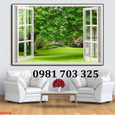 Tranh gạch cửa sổ trang trí
