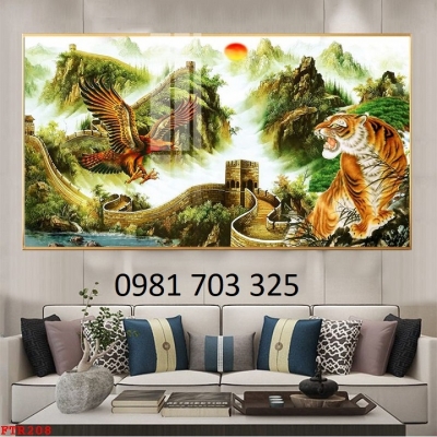 Tranh gạch hổ 3D trang trí