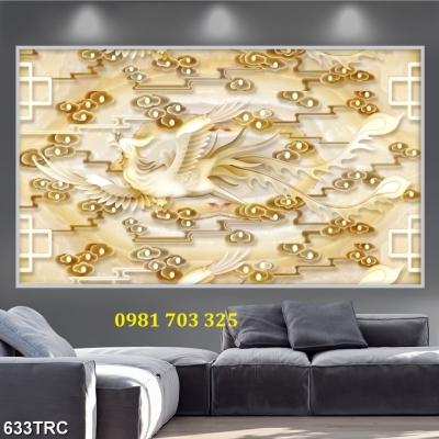 Tranh gạch rồng phượng phong thủy dán tường