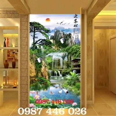 Tranh gạch men thác nước HP2