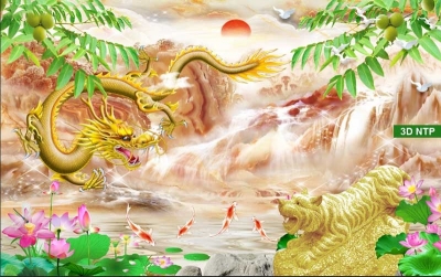tranh 3d rồng phụng - CV49