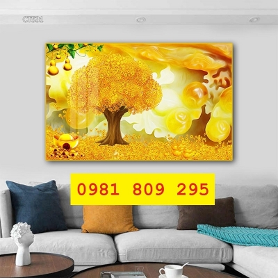 Gạch tranh 3d cây kim tiền