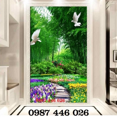 Tranh gạch men phong cảnh rừng cây HP727