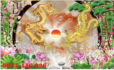 Gạch tranh rồng phụng HP9722