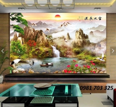 Gạch tranh 3D- tranh 3D phòng khách