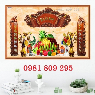 Gạch 3d ốp tường phòng thờ