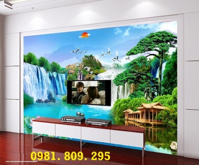 Tranh 3d thiên nhiên , gạch trang trí phong cảnh đẹp SG837