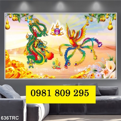Mẫu tranh gạch rồng phượng
