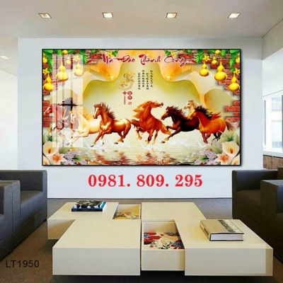Tranh 3d ngựa phong thủy , gạch tranh