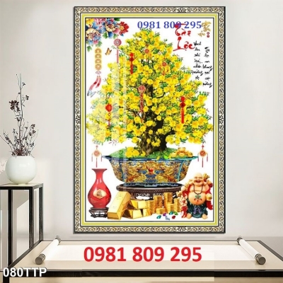 Tranh gạch trang trí hoa mai