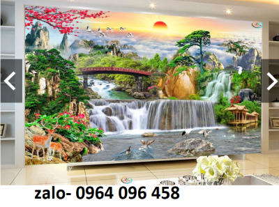 Tranh gạch 3d ốp tường phong cảnh đồng quê - NC444
