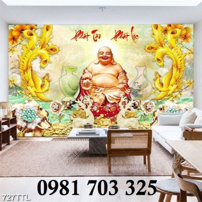 Gạch tranh 3d đẹp kim tiền trang trí