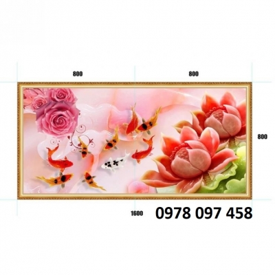 Tranh họa tiết hoa 3D trang trí tường