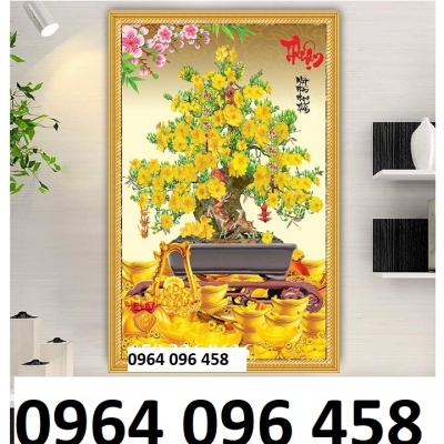 Tranh gạch 3d hoa mai vàng - BVCC4