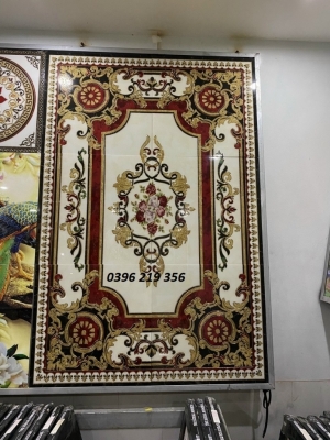 Thảm gạch men lát sàn trang trí phòng khách, chiếu nghỉ 3d