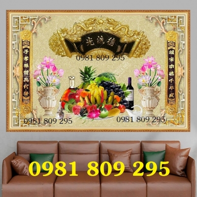 Gạch tranh 3d trang trí phòng thờ