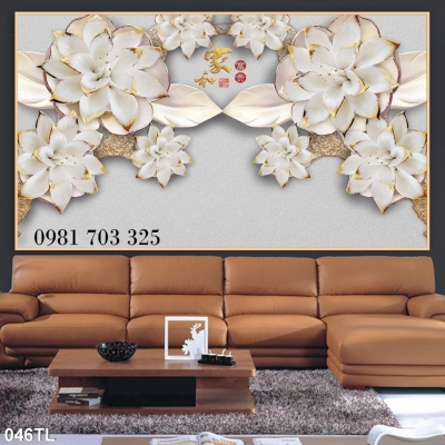 Tranh gạch hoa trang trí đẹp 3D