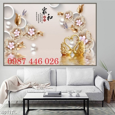 Tranh gạch men 3d phòng khách HP6282