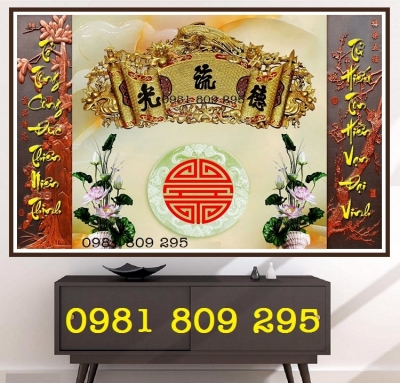 Gạch tranh phòng thờ 3d chữ phúc
