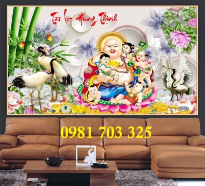 Tranh phật di lặc, tranh gạch men