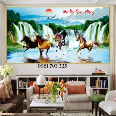 Gạch tranh phong thủy mã đáo thành công