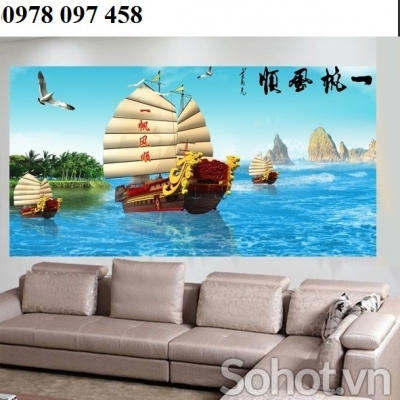 Tranh gạch - tranh thuyền buồm