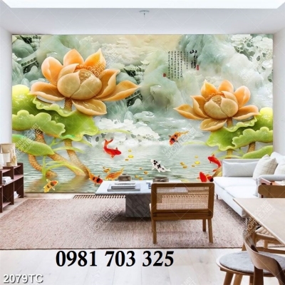 Tranh gạch 3d hoa mẫu đơn trang trí