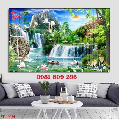 Gạch tường phong cảnh thác nước ốp tường  GP76