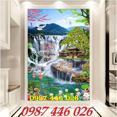 Gạch tường tranh phong cảnh 3d