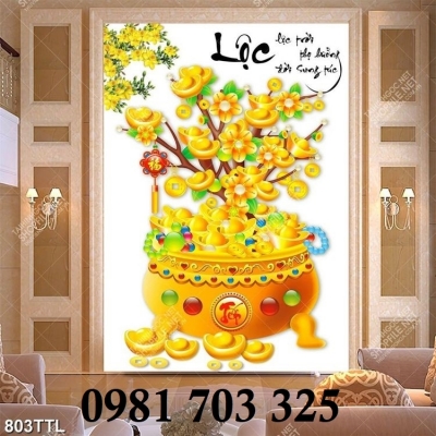Tranh gạch 3d tài lộc