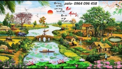 Tranh gạch 3d phong cảnh đồng quê - SKH41