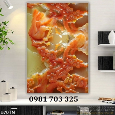 Gạch tranh 3d đẹp tùng hạc