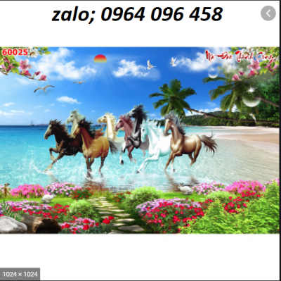 Tranh 3d - gạch tranh 3d con ngựa - LKCNN22