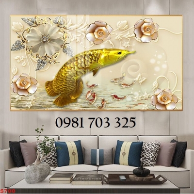 Tranh gạch cá chép 3D trang trí
