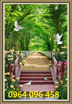 Tranh gạch 3d phong cảnh khổ đứng - ALK64