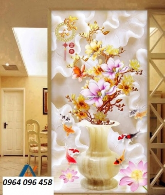 Tranh bình hoa - tranh gạch 3d bình hoa - NN55