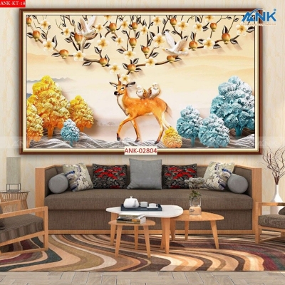 Tranh cây kim tiền - tranh gạch 3d cây kim tiền - 765AP