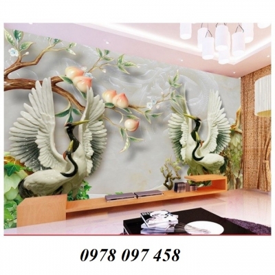 Tranh gạch - tranh tùng hạc
